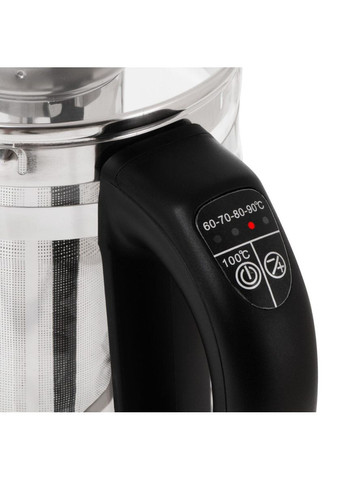 Стеклянный чайник с заварником AD 1299 Черный 2200Вт 1.5л Adler (372458420)