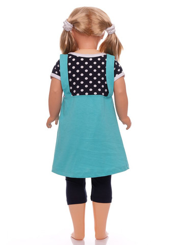 Зелений літній туніка з велосипедками трикотажні зайчик бірюзовий 86 см (32542) BABYKROHA