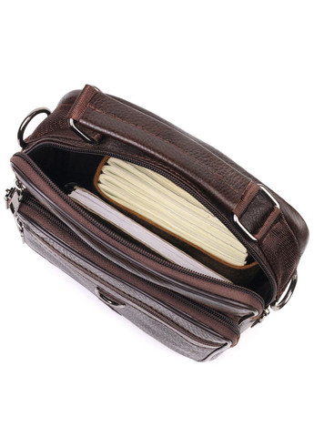 Практична чоловіча сумка шкіряна 21272 Коричнева Vintage (366880804)