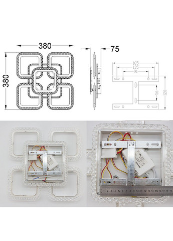 Смарт люстра керована світлодіодна ROOM ICE RGB 6S 70 Вт SMART 380x380x75 мм ESLLSE (365446807)