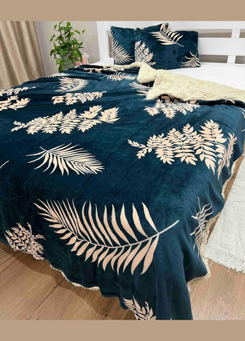 Плед искусственная овчина Евро 200х220 подушки 40х60 2шт Темно синий (П4К-al-nabir-kovdra-003) No Brand (323161096)