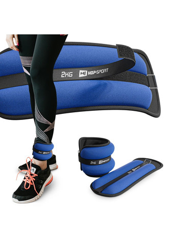 Обважнювачі для ніг та рук HS-S004WB 2х2кг сині Hop-Sport (301538883)
