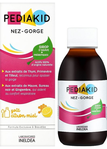 Сироп для носа и горла: Очистка и снятие воспаления Nez-Gorge Sirop 125ml (281259-37128918) Pediakid (368630235)