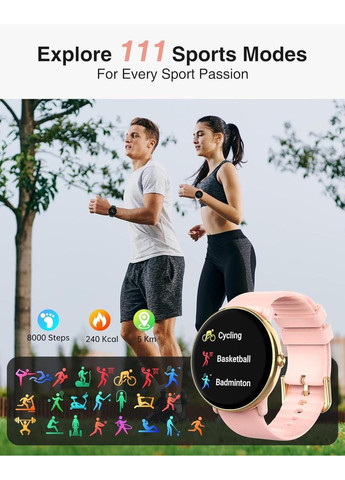 Розумний годинник Gerpeng для жінок - 1,4-дюймовий AMOLED-дисплей, розумний годинник з функцією дзвінків Smart Watch (363044347)