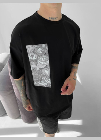 Чорна стильна футболка Vakko