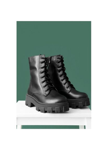 Зимние высокие ботинки (берцы) черного цвета military style кожа/овчина (vm-astra33) Vm-Villomi