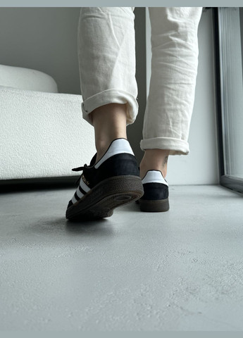 Черные демисезонные кроссовки мужские и женские adidas spezial handball black | адидас специал черные No Brand