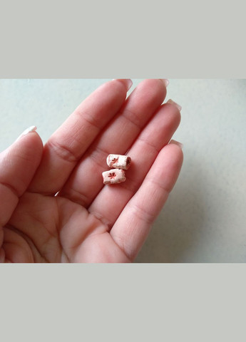 Керамические бусины ручной работы "Причудливые Снежинки №4" (розовые) 2шт. Коти&Ангели (301532996)