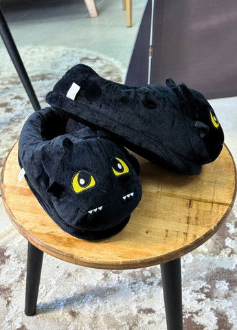 Капці для підлітків та дорослих Беззубик чорний плюшеві Lalapka (363975892)