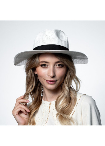 Шляпа федора женская бумага белая ТИМИШ LuckyLOOK 470-934 (322791870)