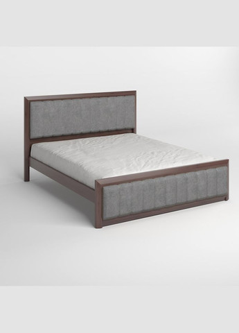 Односпальне дерев'яне ліжко Барселона Б1 /Аляска 93 (Сірий) 90х200 см (MBG-11798) Mebigrand (366086909)