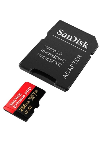 Карта памяти micro-SDXC 256GB UHS-I U3 C10 Extreme Pro V30+SD (SDSQXCD-256G-GN6MA) SanDisk (322936636)