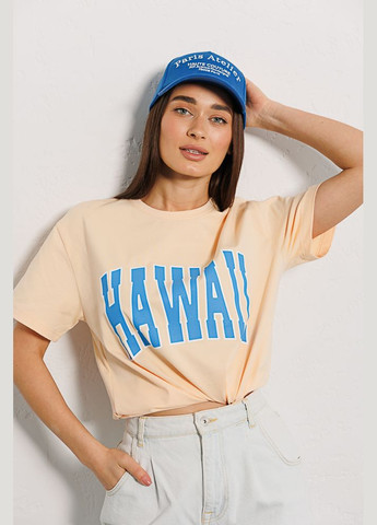 Женская футболка с принтом HAWAII персиковая Arjen - (294907788)