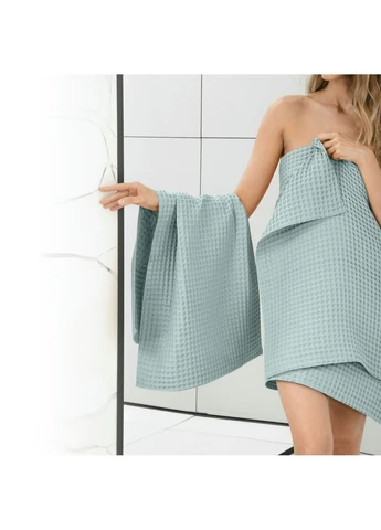 Полотенце вафельное 75x95 Agave Greek Waffle (48220521069070) Cosas однотонный серо-зеленый