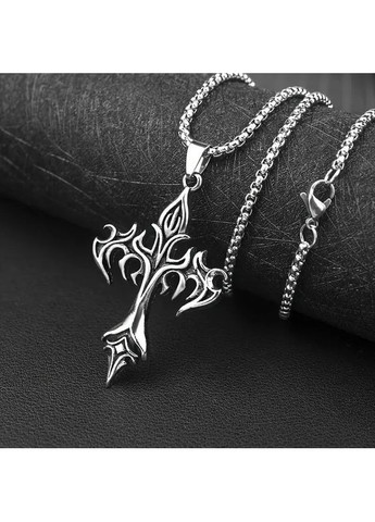 Ретро підвіска-тотем Хрест "Огнем і Хрестом" у формі давнього хреста 5.5 см на ланцюжку 60 см AurumLux263 Liresmina Jewelry (301580460)