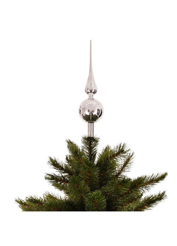 Ялинкова скляна верхівка 31 см, срібно-біла, дзеркальна MICA Decorations (369765172)