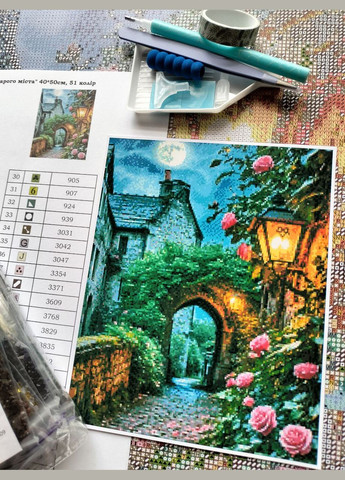 Набір алмазної мозаїки НА підрамнику АЛМр-269 "Тиша старого міста", 40*50см АлМазка (332211846)