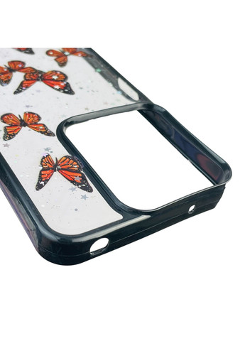 Чехол для Redmi 13 с блёстками с бабочками на сяоми редми 13 черный Xiaomi (366388896)