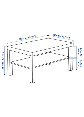 Журнальний столик ІКЕА LACK 90х55 см Чорнокоричневий (40104294) IKEA (267899282)