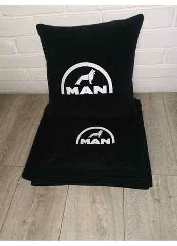 Подушка и плед в автомобиль с вышивкой логотипа "MAN",, подушка 40*40 см, плед 1.5*1.8 м No Brand (369717407)