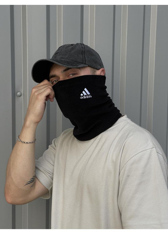 Бафф флісовий теплий з вишитим логотипом чорний No Brand Класичний баф (369976334)