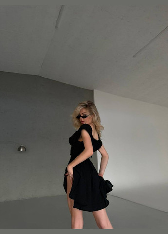 Сукня комбінезон No Brand комбінезон-шорти однотонний чорний кежуал, коктейльний муслін