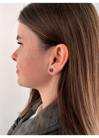 Готичні панк сережки з червоними каменями із медичної сталі ES-050 No Brand (299330521)