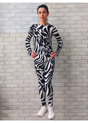 Костюм спортивний жіночий лонгслів + лосини дайвінг No Brand (369502894)