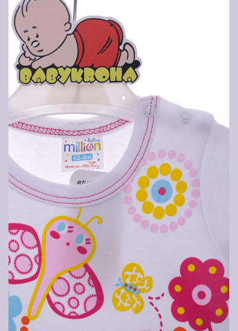 Пісочник для дівчинки рожевий трикотажний квіти 68 см (37783) BABYKROHA (315423994)