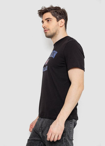 Чорна футболка чоловіча з принтом Ager 241R1909