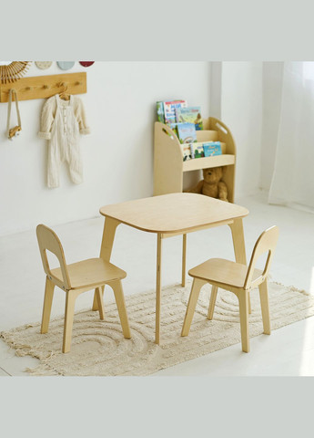 Дитячий столик і два стільчика для дітей 4-7 років Натуральний Tatoy (292867421)