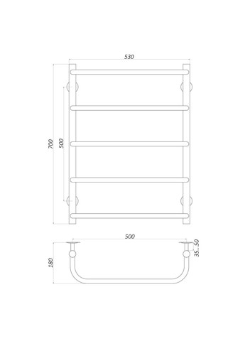 Рушникосушарка LS ER 700500-5 Драбинка Скоба електро UNIO (299998809)