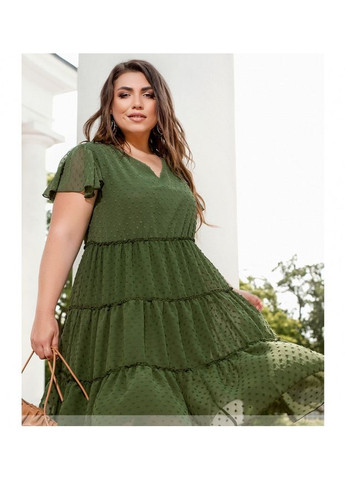 Оливкова (хакі) кежуал сукня жіноча літнє fq-3910 60, хакі Sofia