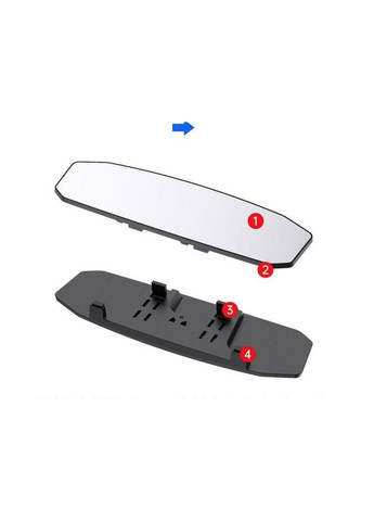 Дзеркало заднього виду всієї машини, випукле салонне ширококутне, 29.9 на 9 см, SEAMETAL, 1 шт No Brand (361879529)