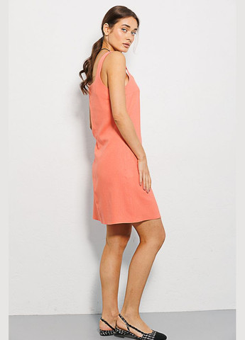 Помаранчева коротка лляна сукня літня морквяного кольору Arjen
