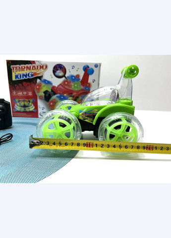 Машина Перевертыш радиоуправляемая трюковая со светящимися колесами 18 см Зеленая (3048) No Brand (305073628)