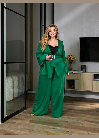 Женский костюм-двойка из шелка цвет зеленый р.46/48 454685 New Trend (290111723)