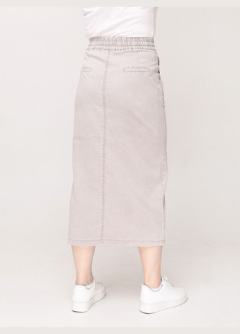 Светло-бежевая повседневная однотонная юбка женская светло-бежевая тонкая длинная с разрезом Estensivo карандаш