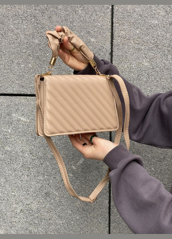 Жіноча сумка 6557 крос-боді бежева No Brand (299279306)