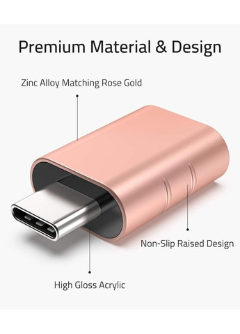 Переходник USB на USB C 2 шт розовое золото No Brand (354828845)