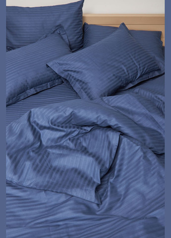 Комплект постельного белья двуспальный 175х210 наволочки 4х50х70 Satin Stripe (MS-820000498) Moon&Star delfi blue (284416049)