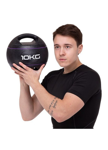 Медбол м'яч медичний дворучний з хватами (вага 10 кг) TA-7827-10 Zelart (367617596)