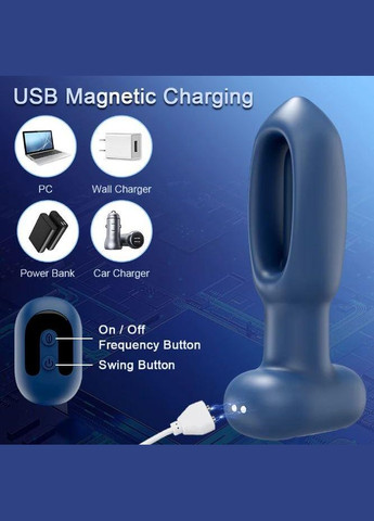 Анальная пробка маятник 10 режимов с управлением от смартфона No Brand (339865165)