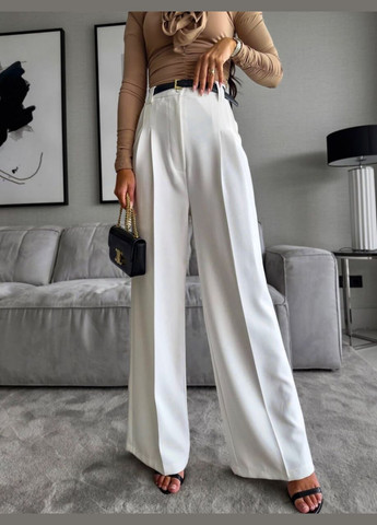Жіночі штани палаццо колір білий р.42/44 454142 New Trend (289477922)