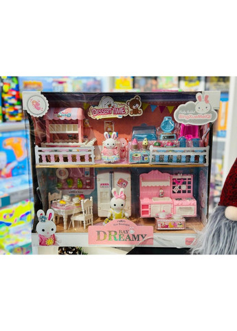 Набір меблів кав'ярня, 2 фігурки зайченят No Brand (304536574)