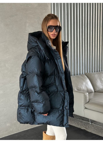 Темно-синяя куртка transformer удлиненная цвет темно-синий milirud