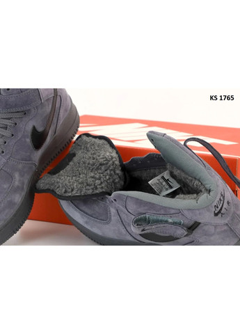 Сірі Осінні кросівки чоловічі nike air force 1 07 high gray найк аір форс 1 преміум No Brand