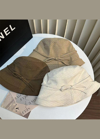 Жіночий Літній Капелюх Панама з Маленькими Полями в Японському Корейскому Стилі Котоновий з Бантом, Регульований розмір 54-58 см No Brand (338201967)