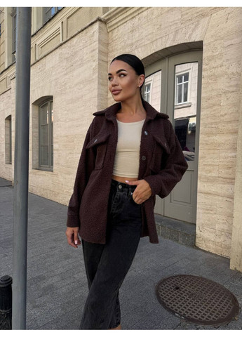 Тепла жіноча сорочка шерсть букле No Brand Б1466-056/1 (356568423)