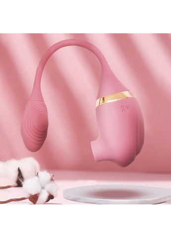 Вакуумний вібратор з відростком для точки G, 7 режимів, темно-рожевий Sweet Em (369608677)